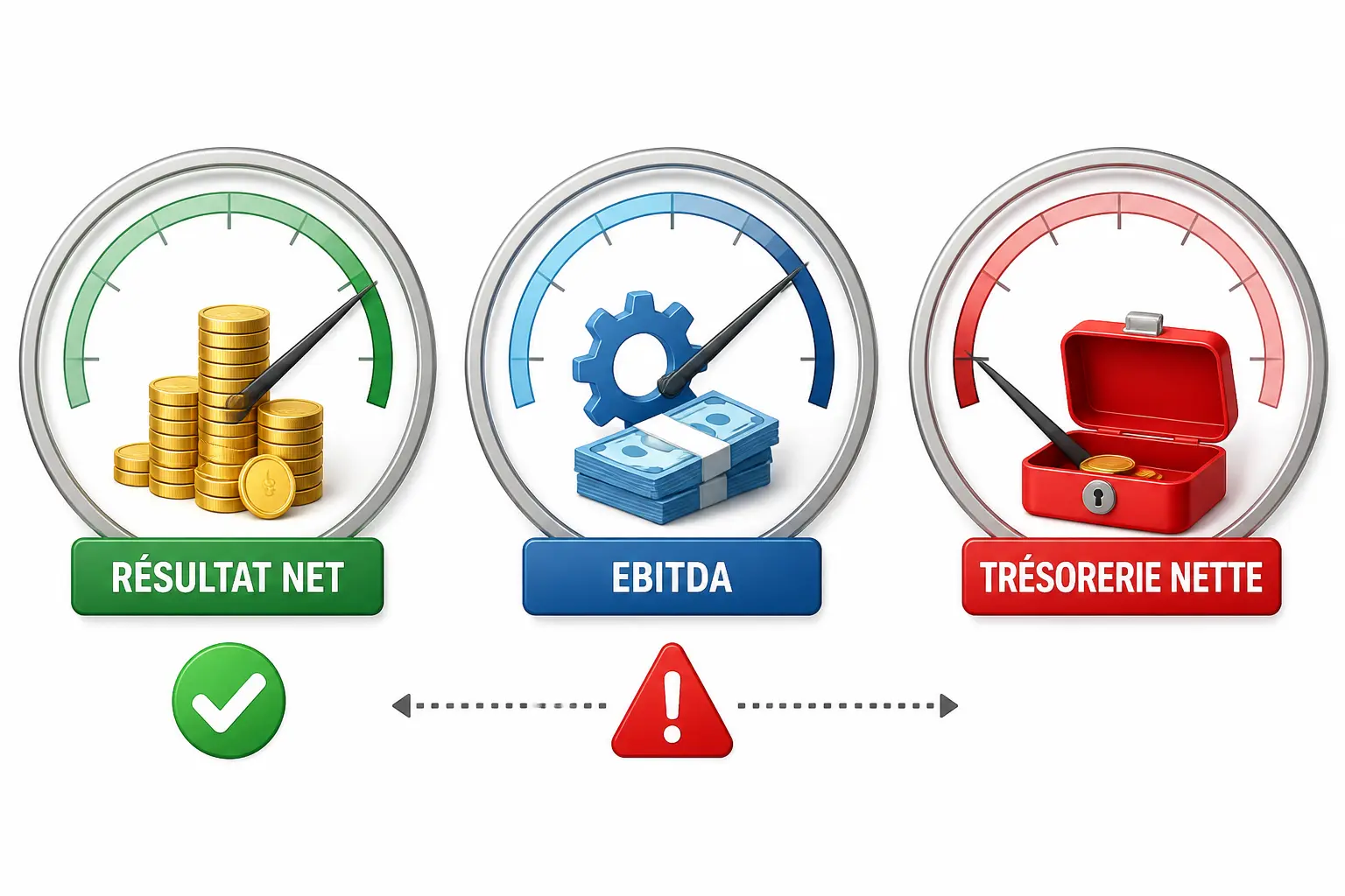 Résultat net, CAF, EBITDA, trésorerie nette : ne mélangez plus les compteurs
