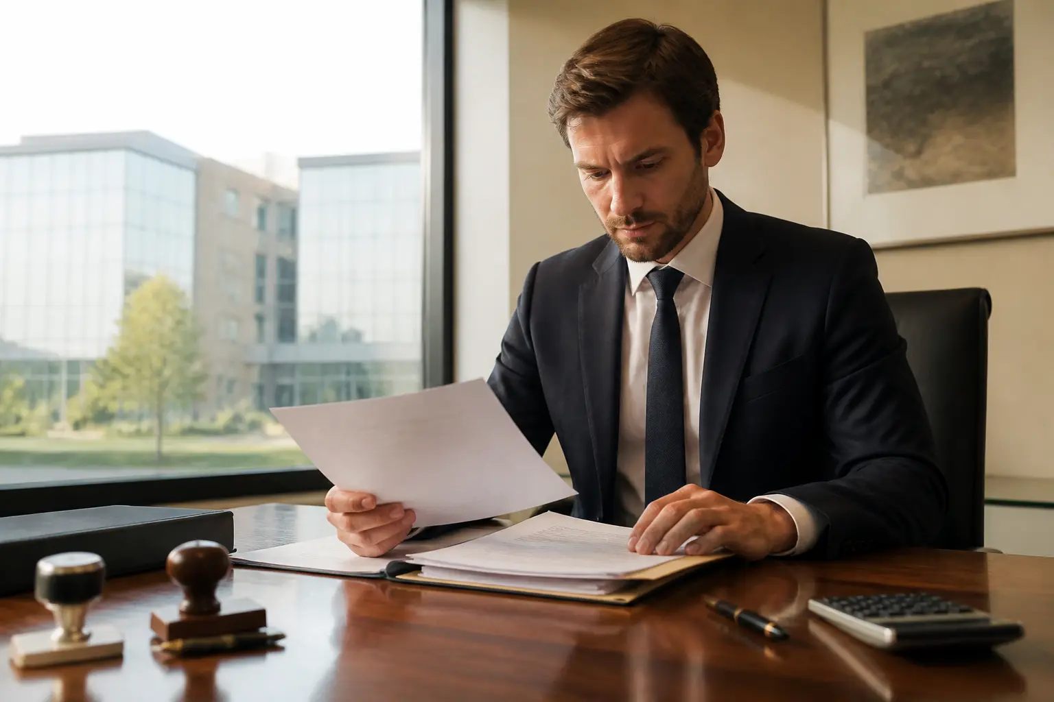 Cabinet d’avocat en entreprise avec dossiers et contrats illustrant une TUP de simplification juridique en France