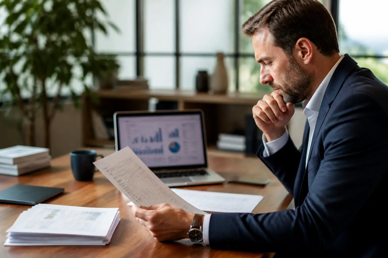 vmp : gestion de trésorerie d’entreprise, bilan, graphiques financiers et documents sur bureau en bureau moderne