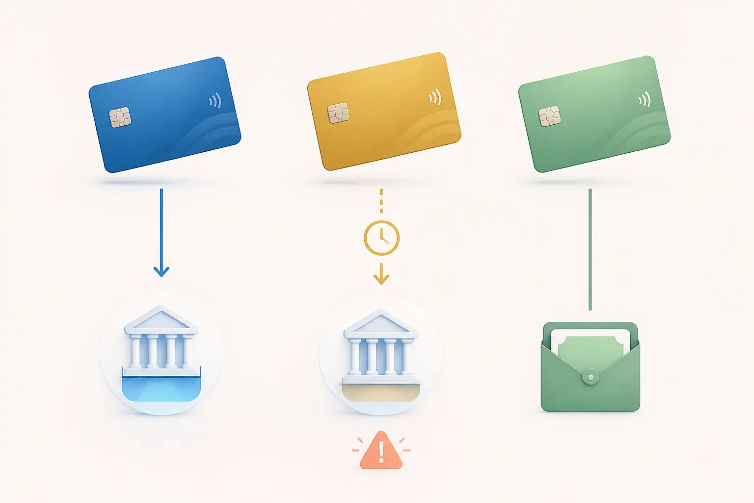Carte de débit, carte de crédit, carte prépayée : ce qui change vraiment sur votre compte