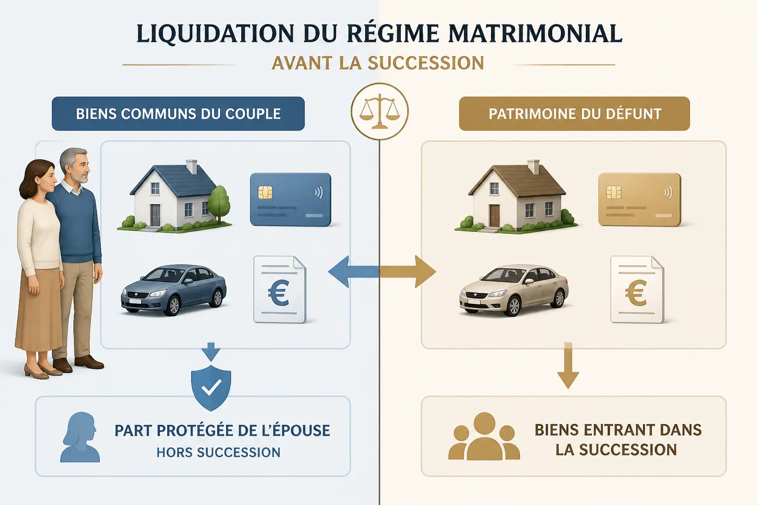 Ce qui entre vraiment dans la succession avant de parler de parts