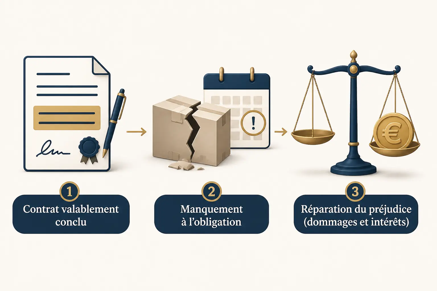 Les 3 conditions pour engager la responsabilité contractuelle