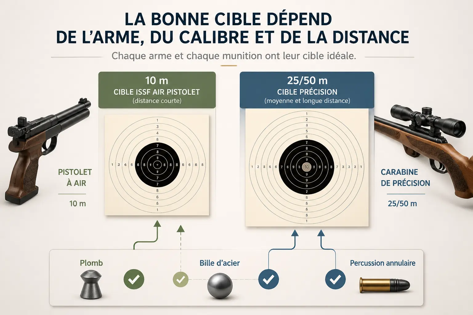 Choisir selon l’arme, le calibre et la distance